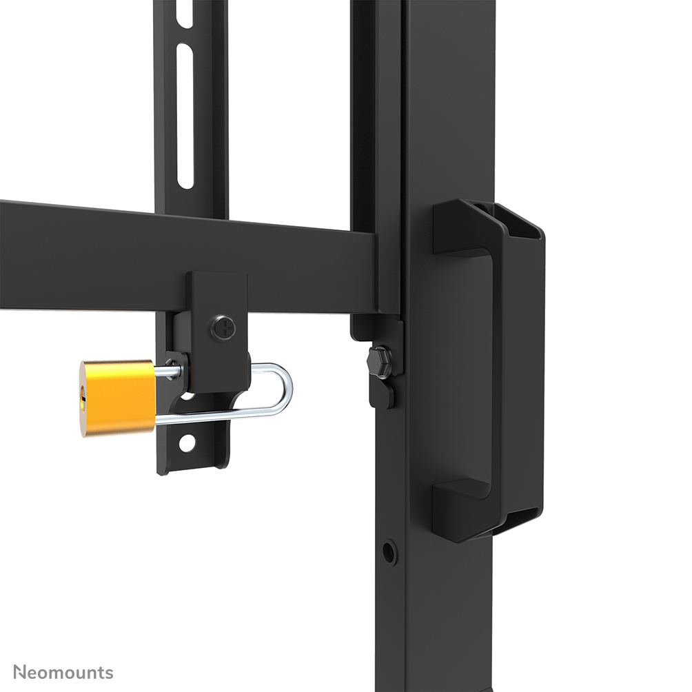 Neomounts FL50-575BL1 Support au sol mobile pour écran 65-110" - étagère multimédia incluse - installation rapide - TÜV